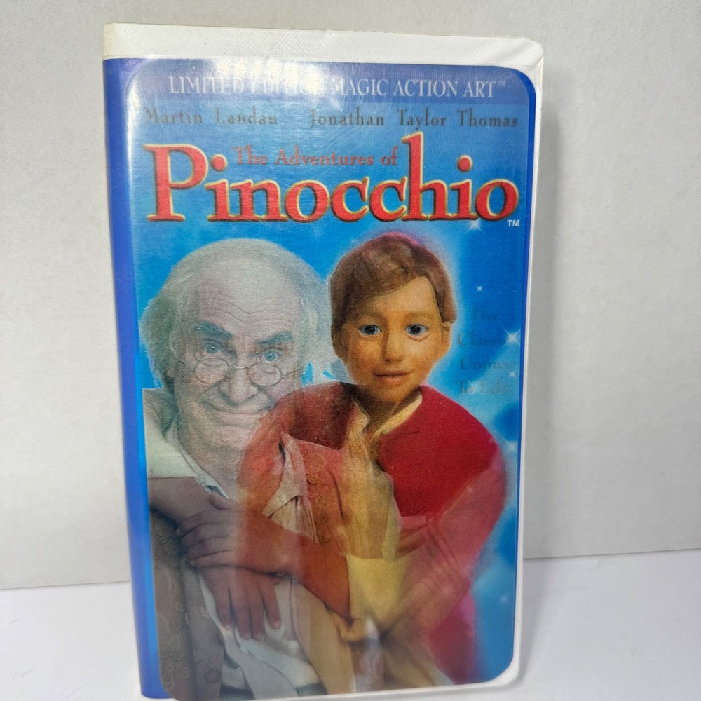 The Adventures of Pinocchio VHS 1996 Martin Landau‎ Jonathan Taylor Thomas VTG